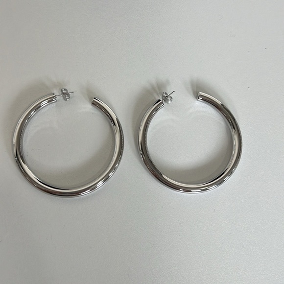 NWT Silver Tone Bohemian Big Hoops - Picture 3 of 5